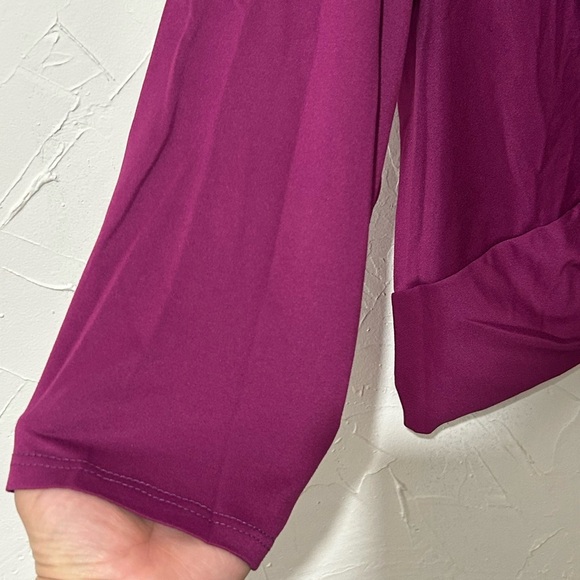 ModCloth Magenta Long Sleeve Twist Front Top – Soft Stretchy Knit Blouse 3X - Picture 8 of 9